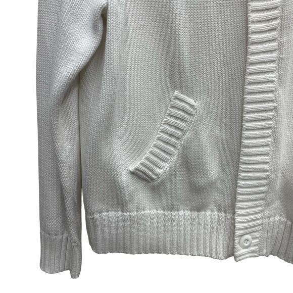 Croft & Barrow All Cotton White Full Zip Cardigan Size PM - Picture 3 of 10
